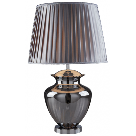 Elina Table Lamp - Chrome, Smoked Glass & Pewter S