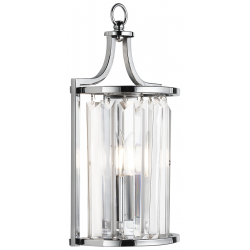 Victoria  Wall Light  - Chrome Metal & Clear Cryst