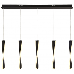 Paddle 5Lt Bar Pendant - Black Metal & Opal Silico