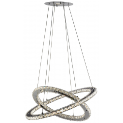Clover 2Lt LED Ring Pendant - Chrome & Clear Glass