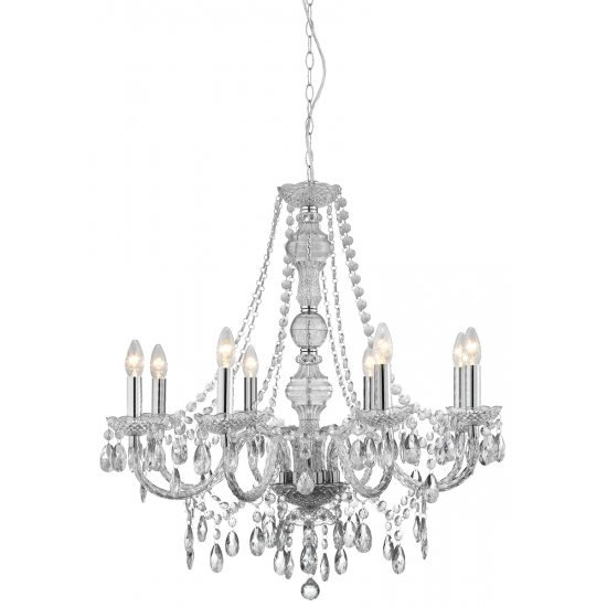 Marie Therese  8Lt Pendant - Clear Glass & Acrylic