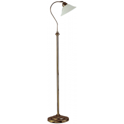 Adjustable  Floor Lamp - Antique Brass Metal & Sca