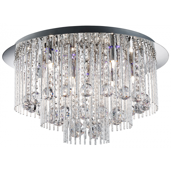 Beatrix 8Lt Flush - Chrome Metal & Crystal