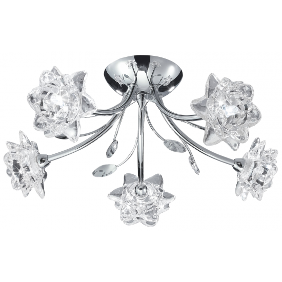 Bellis 5Lt Semi-Flush - Chrome & Clear Glass