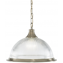 American Diner Pendant - Antique Brass & Glass