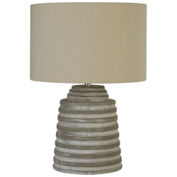 Liana Table Lamp - Grey Cement & Grey Fabric Shade