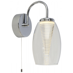 Cyclone Wall Light  - Chrome Metal & Glass