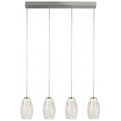 Cyclone 4Lt Bar Pendant - Chrome & Clear Glass