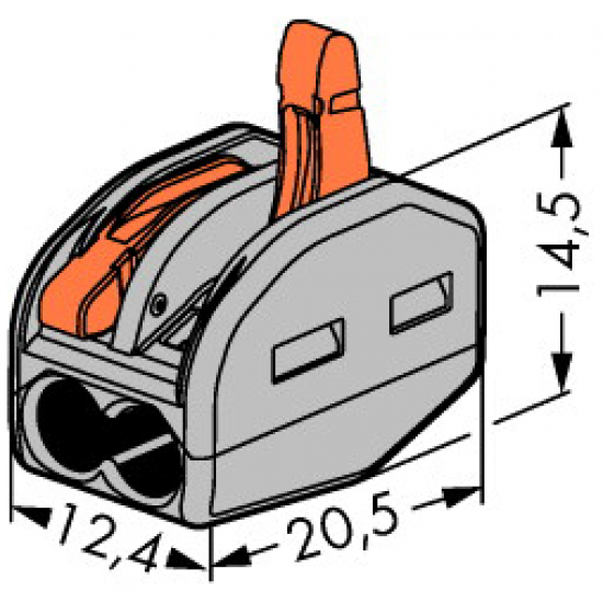 WAGO 222-412 4.0mm 2 Lever Connector