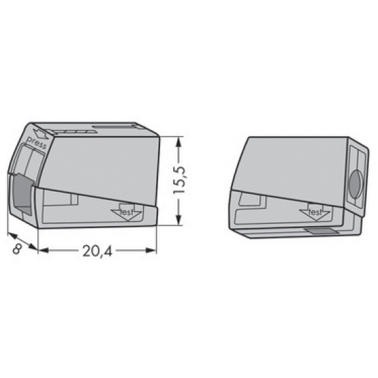WAGO 224-101 2.5mm Lighting Connector 2 Conductor