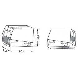 WAGO 224-112 2.5mm Lighting Connector 3 Conductor