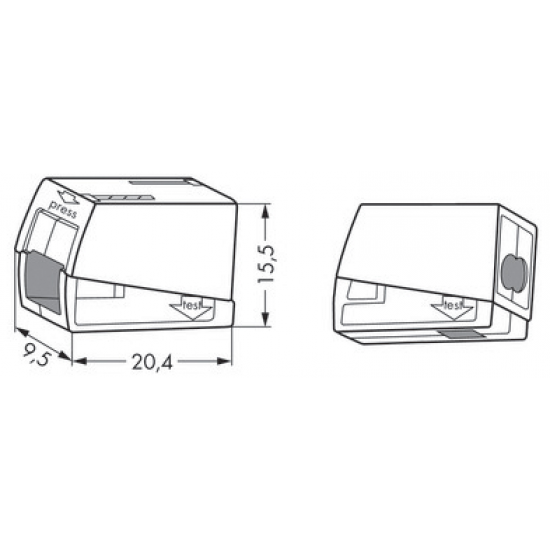 WAGO 224-112 2.5mm Lighting Connector 3 Conductor