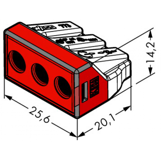 WAGO 773-173 6.0mm 3 Push Wire Connector