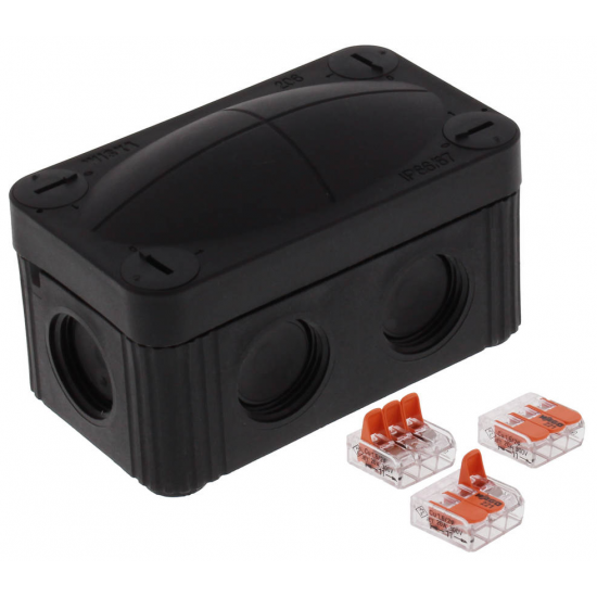 Wiska 10109900 Combi206 Adaptable Box Wiska with Wagos Black
